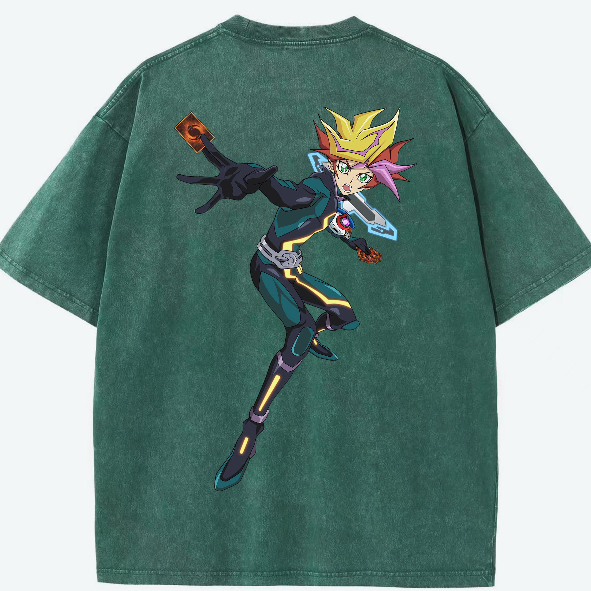 （画像用） 遊☆戯☆王 Yu-Gi-Oh! 綿100% ヴィンテージ風 半袖Tシャツ（背面プリント）